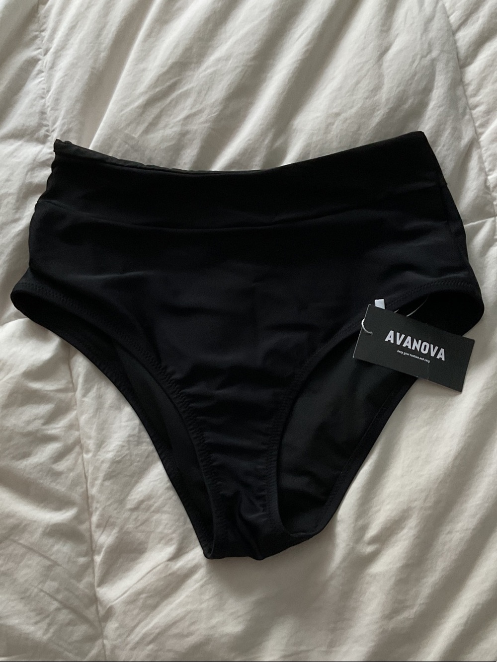 AVANOVA High-Waist Black Bikini Bottom